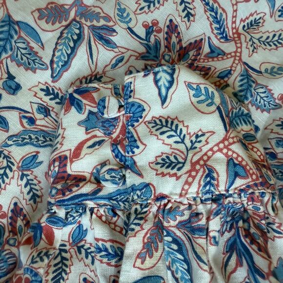 J. McLaughlin Nylee Linen Mini Dress SZ M 3QTR Puff Sleeve Floral Bloomsbury - Picture 10 of 10